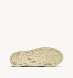Sneakers Dallas Low In Pelle E Foil Print Bianco E Platino