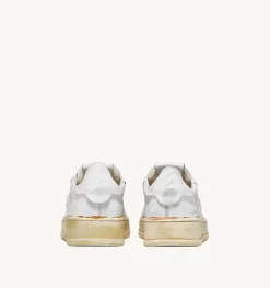 Sneakers Dallas Low Super Vintage In Pelle Bianco
