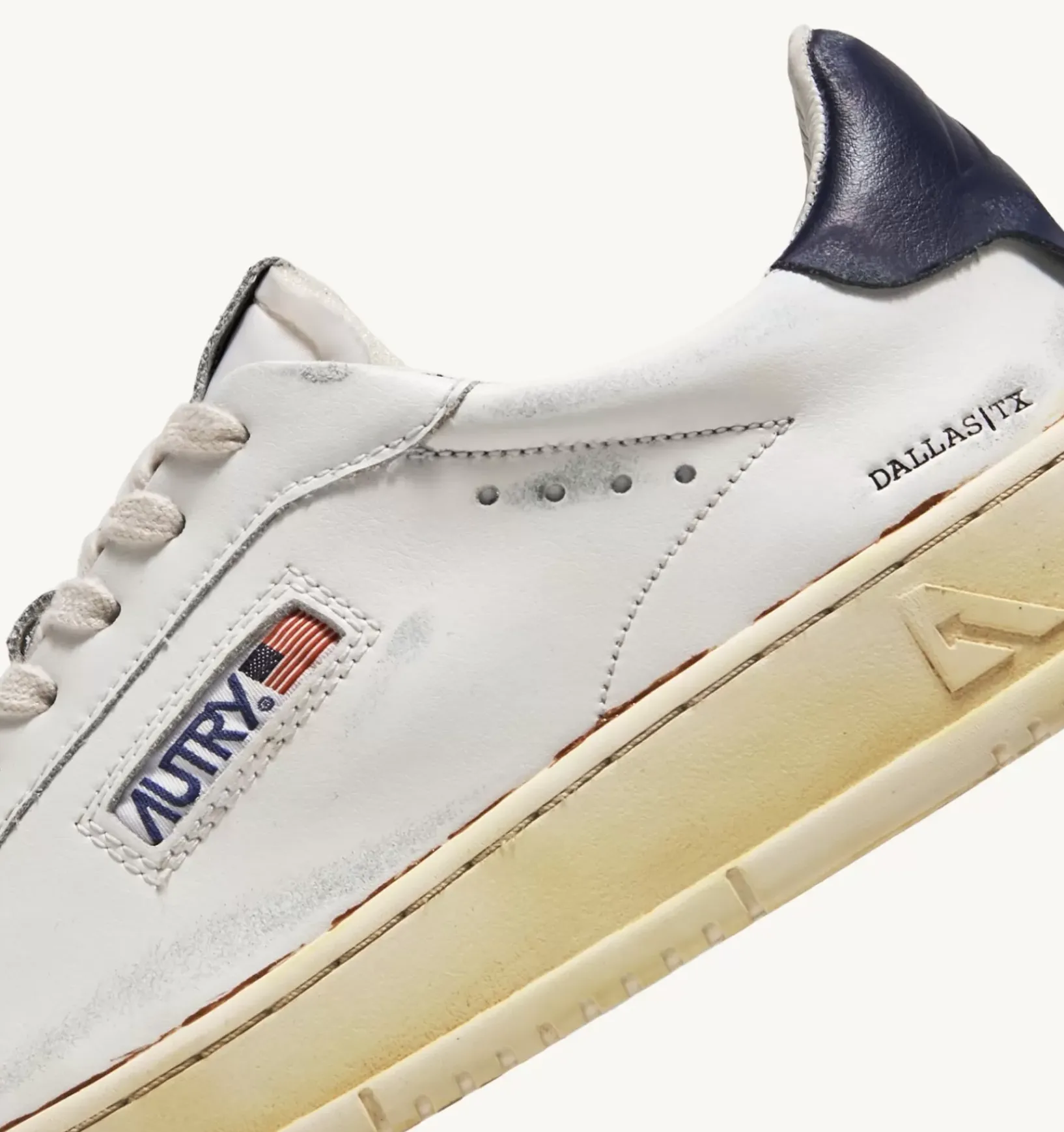 Sneakers Dallas Low Super Vintage In Pelle Bianco Blu