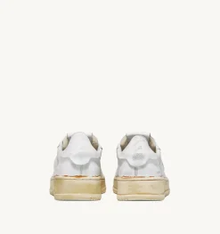 Sneakers Dallas Super Vintage Low In Pelle Bianco