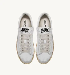 Sneakers Dallas Super Vintage Low In Pelle Bianco