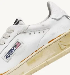 Sneakers Dallas Super Vintage Low In Pelle Bianco