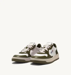 Sneakers Medalist Low In Pelle Bicolore Bianca E Oliva