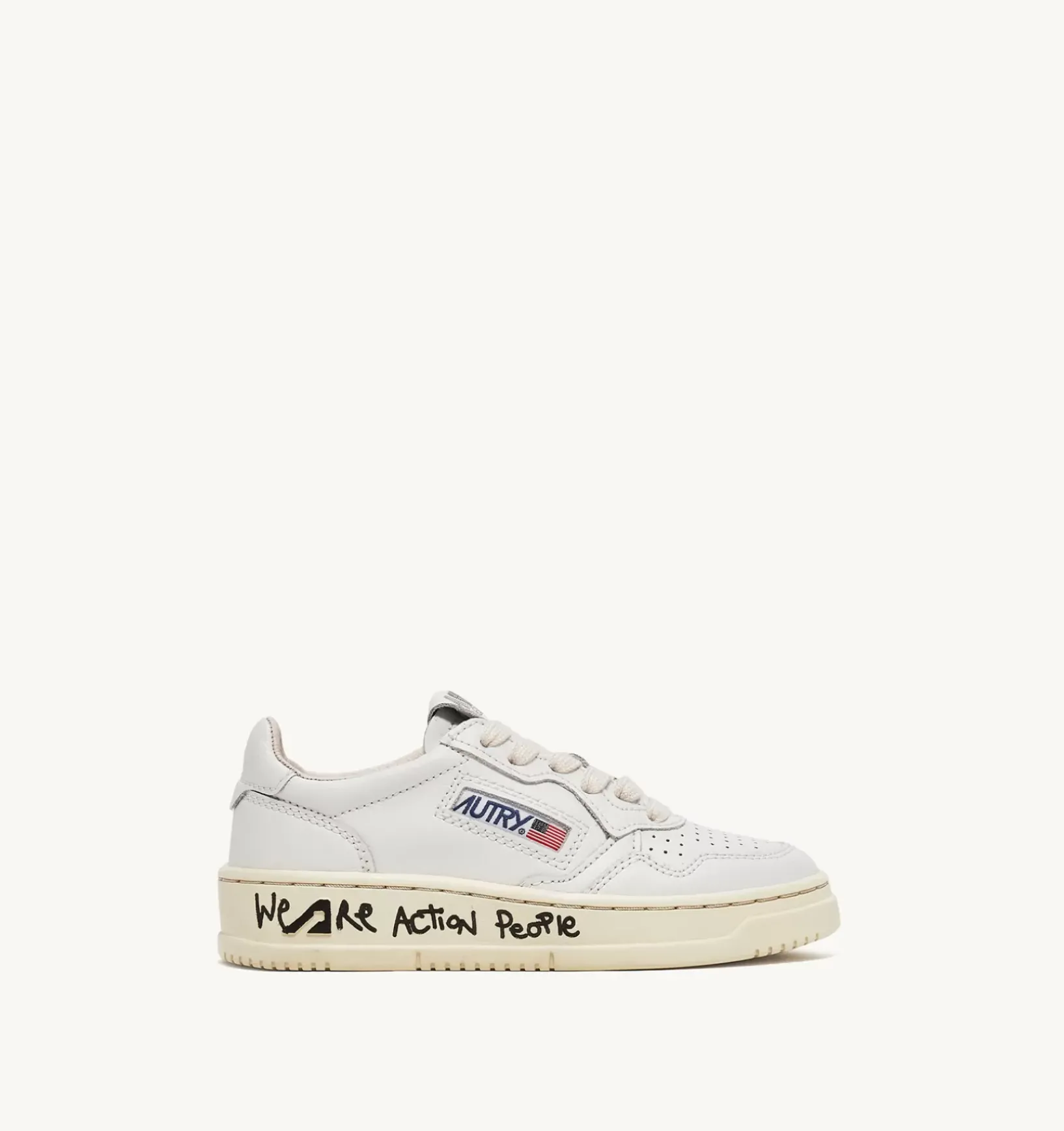 Sneakers Medalist Low In Pelle Bianca E Draw Action Print Per Bambini