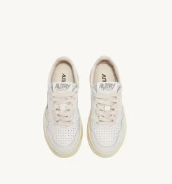 Sneakers Medalist Low In Pelle Bianca E Draw Action Print Per Bambini