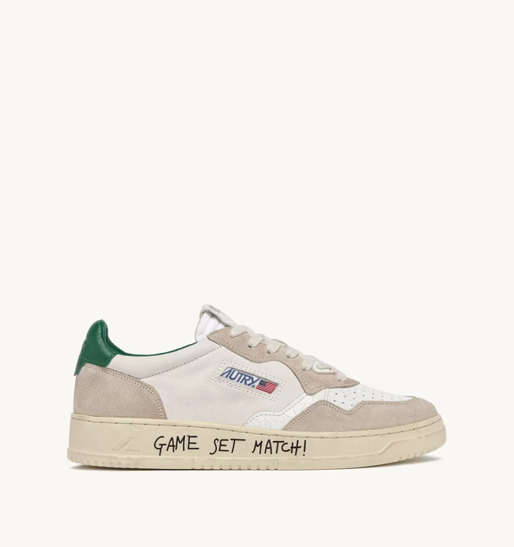 Sneakers Medalist Low In Suede E Pelle Bianca E Verde