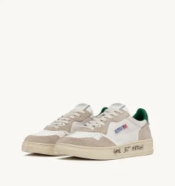 Sneakers Medalist Low In Suede E Pelle Bianca E Verde
