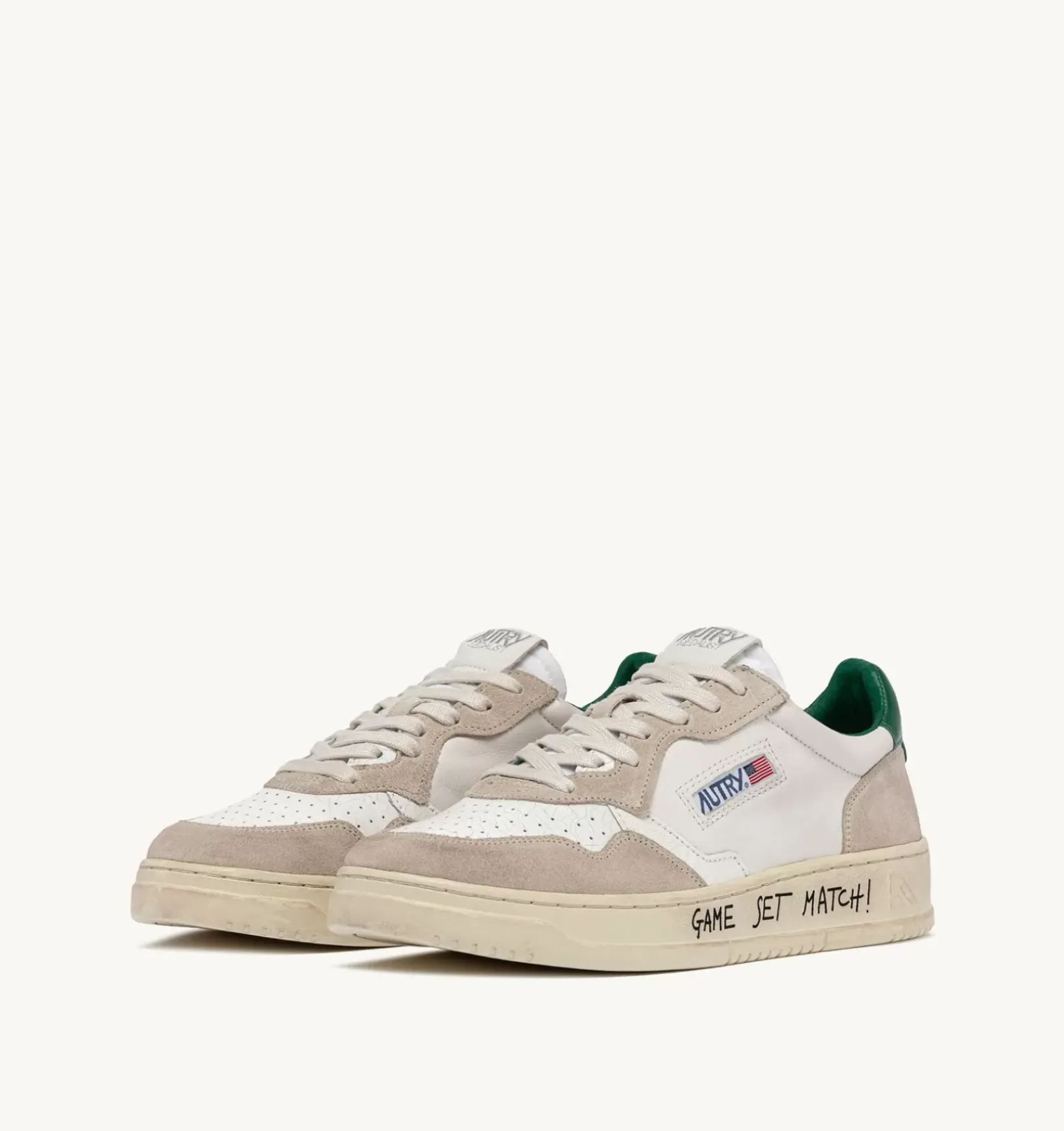 Sneakers Medalist Low In Suede E Pelle Bianca E Verde