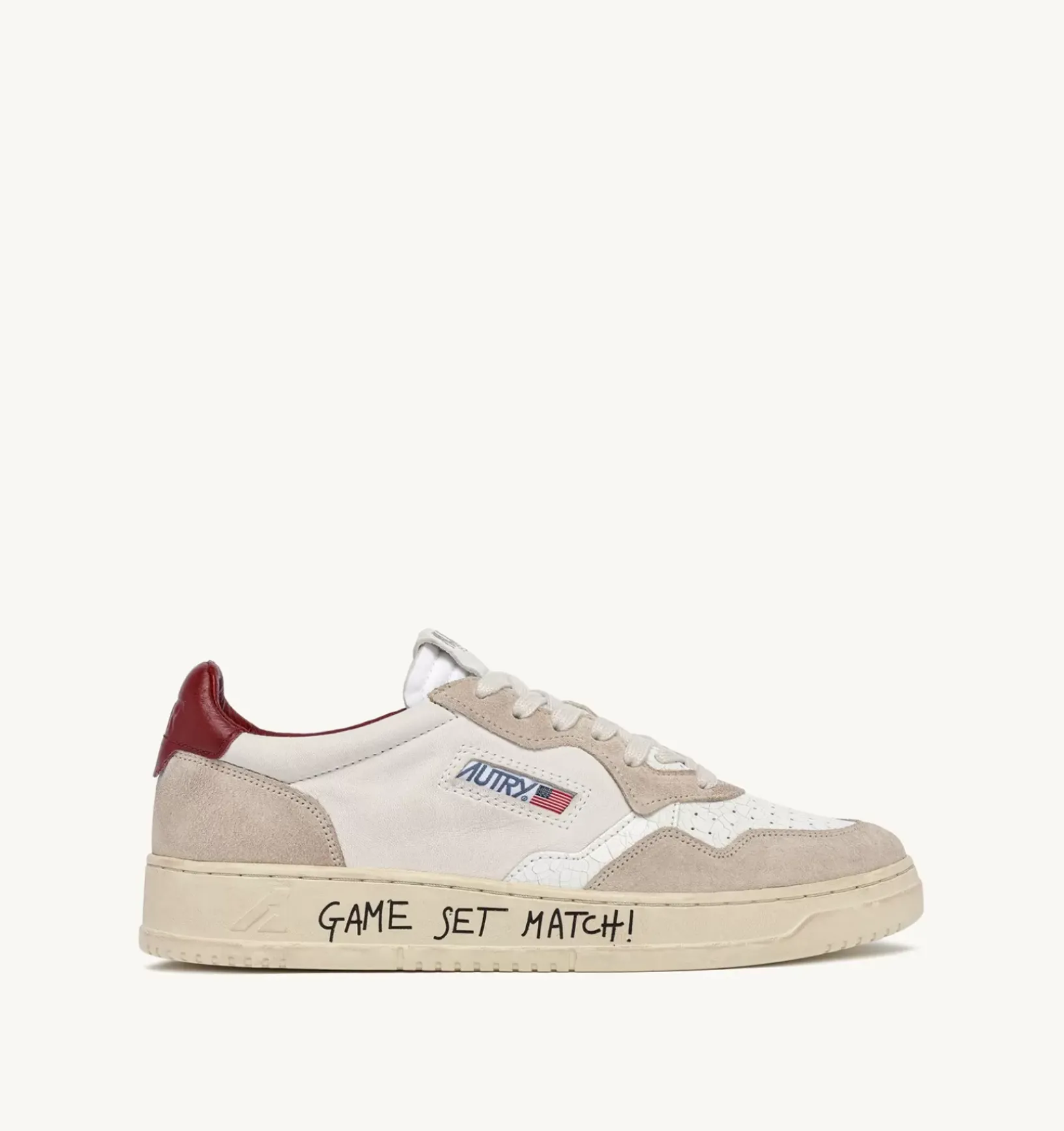 Sneakers Medalist Low In Pelle Bianca E Suede Beige