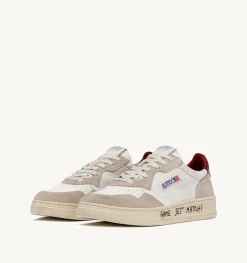 Sneakers Medalist Low In Pelle Bianca E Suede Beige
