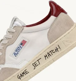Sneakers Medalist Low In Pelle Bianca E Suede Beige