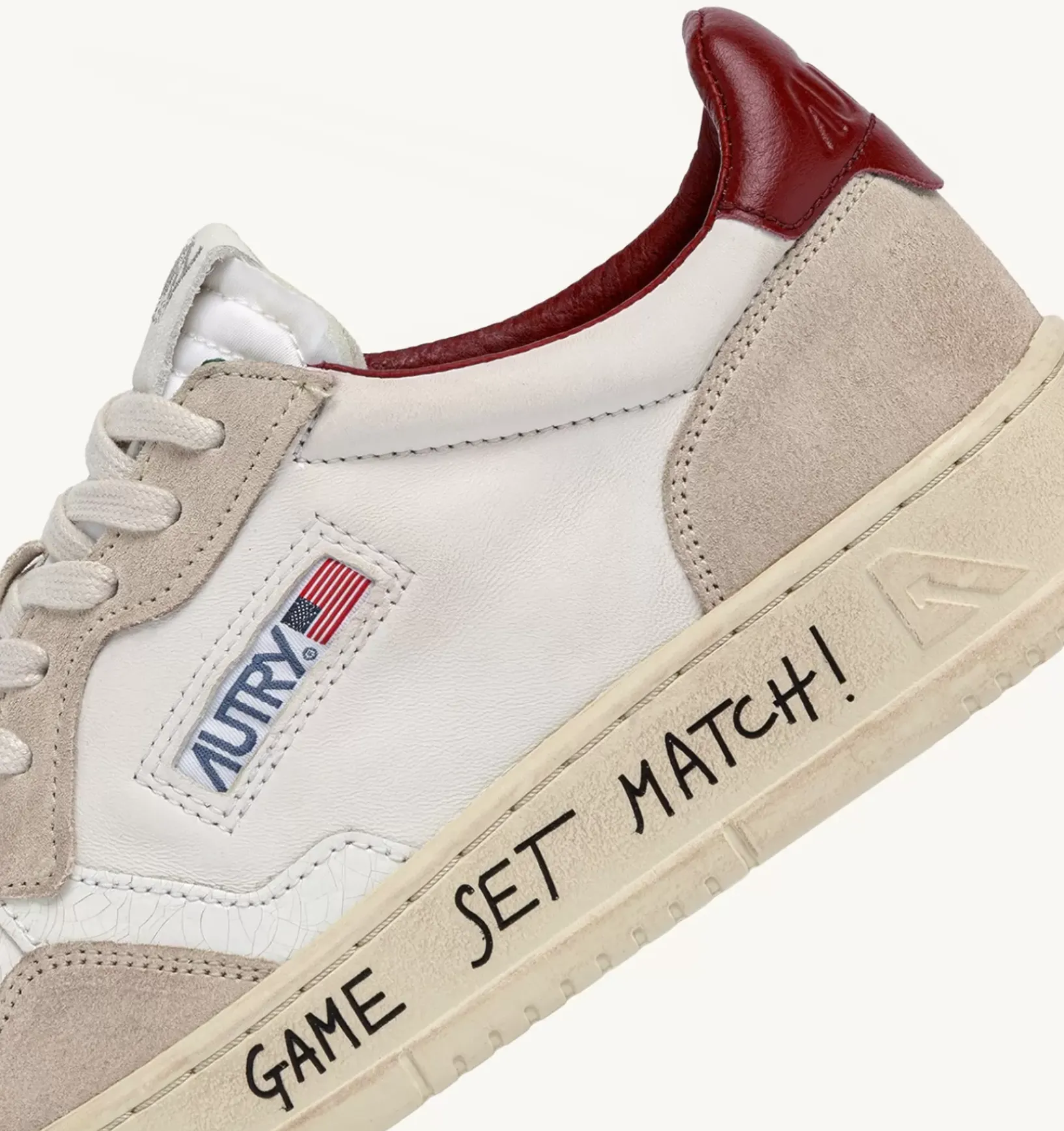 Sneakers Medalist Low In Pelle Bianca E Suede Beige