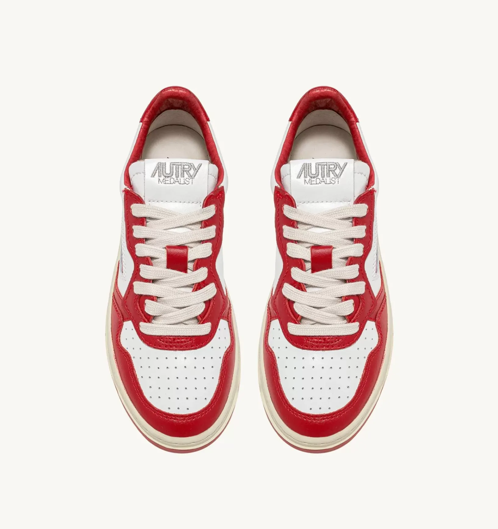 Sneakers Medalist Low In Pelle Bicolore Bianco E Rosso