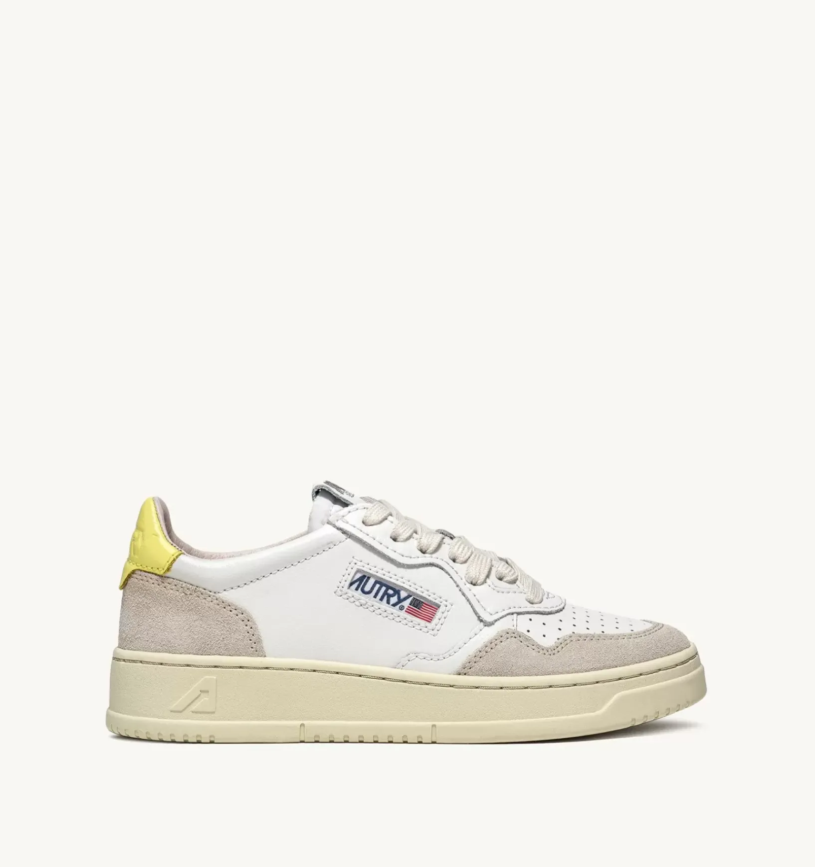 Sneakers Medalist Low In Suede E Pelle Bianca E Gialla
