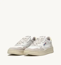 Sneakers Medalist Low In Suede E Pelle Bianca E Gialla