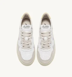 Sneakers Medalist Low In Suede E Pelle Bianca E Gialla