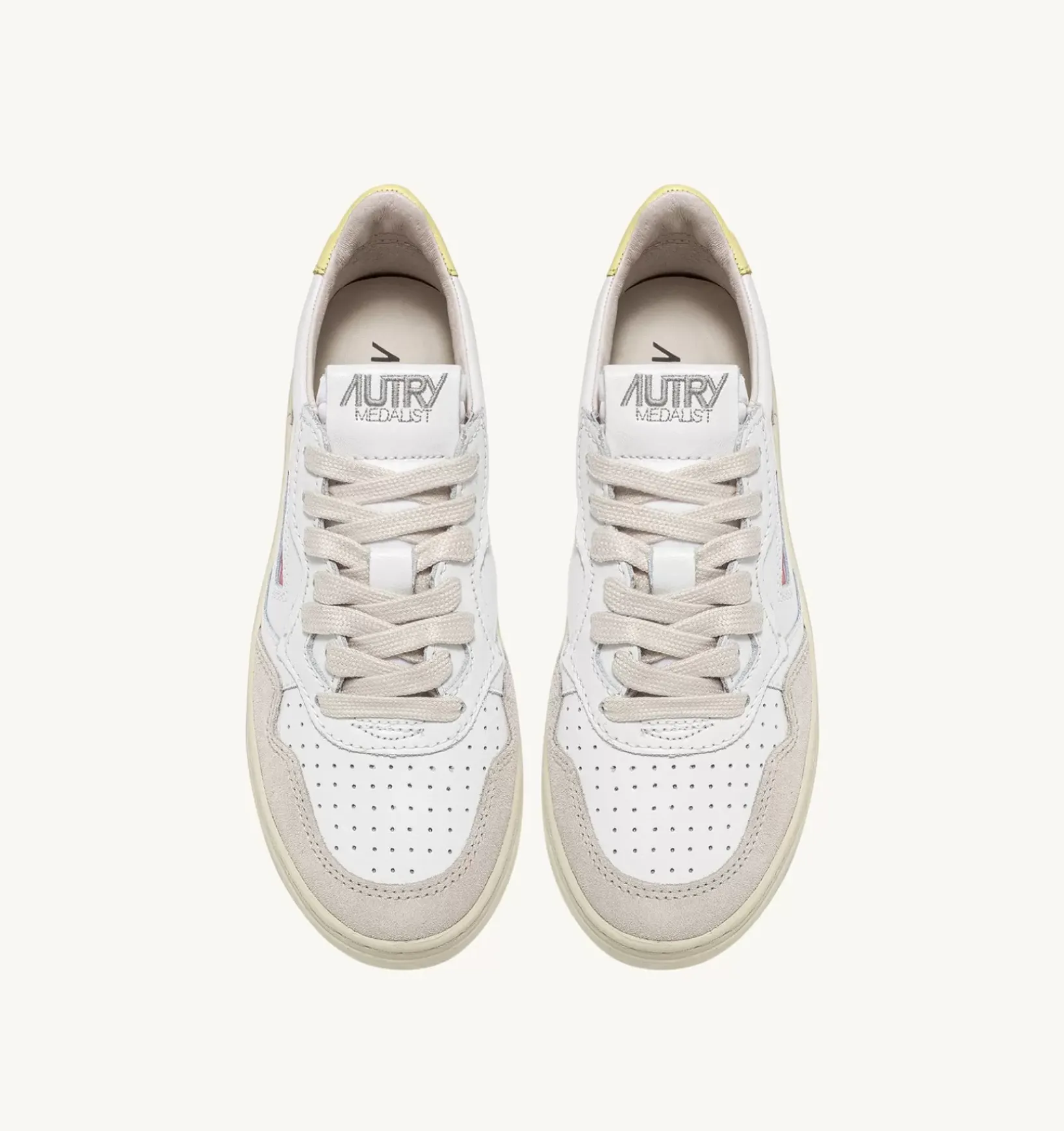 Sneakers Medalist Low In Suede E Pelle Bianca E Gialla