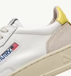Sneakers Medalist Low In Suede E Pelle Bianca E Gialla