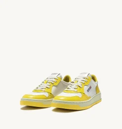 Sneakers Medalist Low In Pelle Bicolore Bianco E Giallo