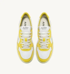 Sneakers Medalist Low In Pelle Bicolore Bianco E Giallo