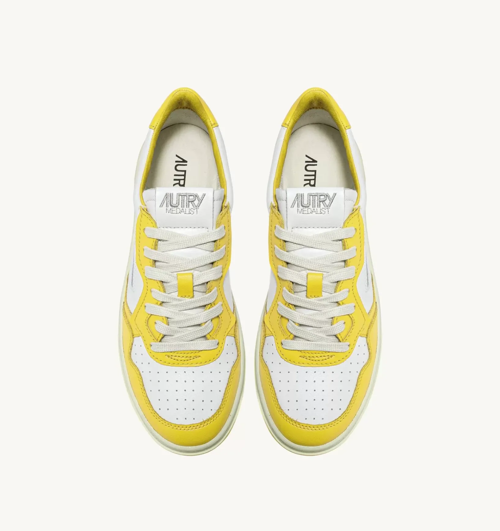 Sneakers Medalist Low In Pelle Bicolore Bianco E Giallo