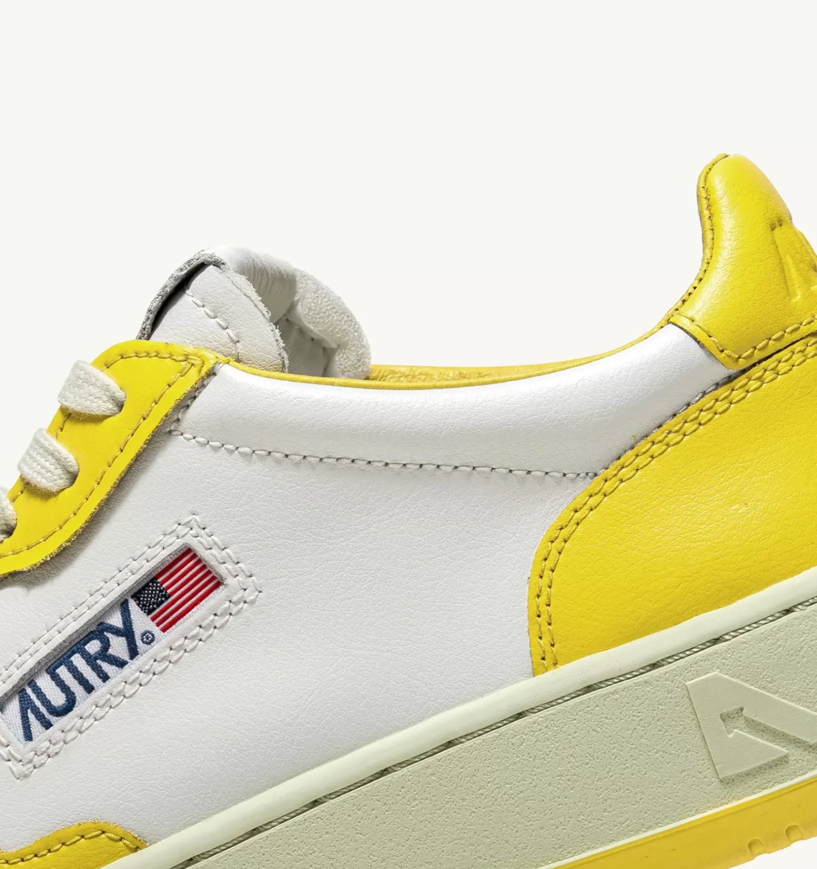 Sneakers Medalist Low In Pelle Bicolore Bianco E Giallo