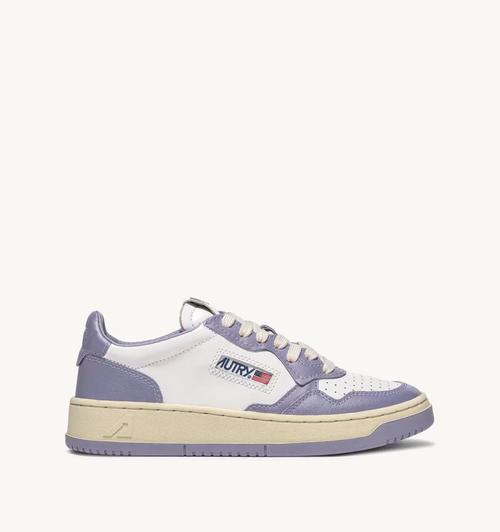 Sneakers Medalist Low In Pelle Bicolore Bianco E Lavender