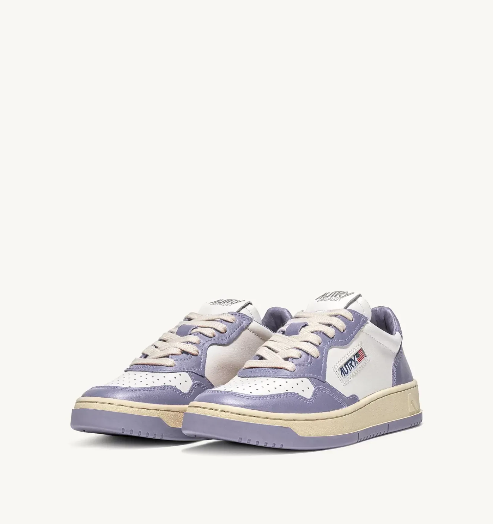 Sneakers Medalist Low In Pelle Bicolore Bianco E Lavender
