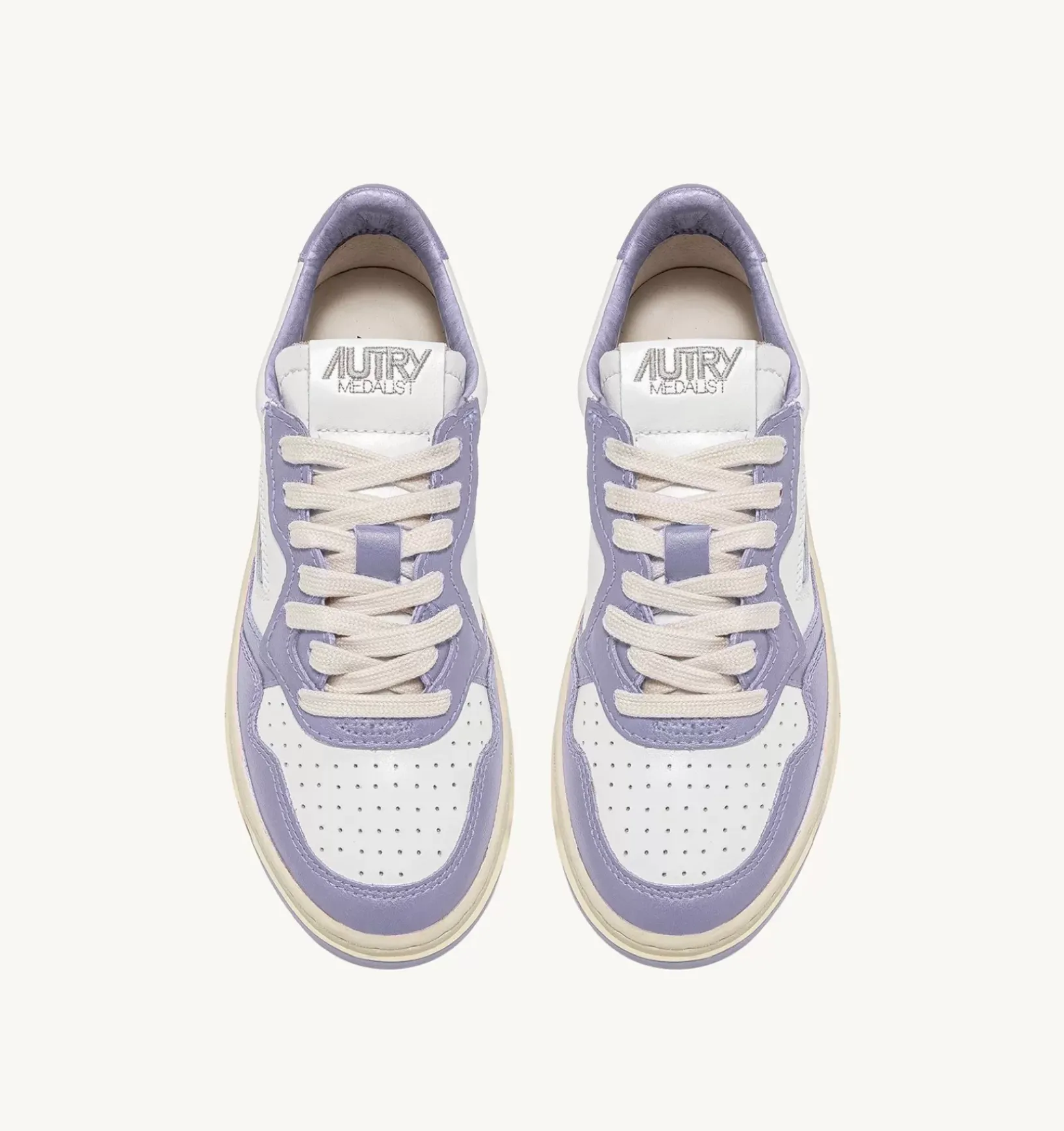 Sneakers Medalist Low In Pelle Bicolore Bianco E Lavender