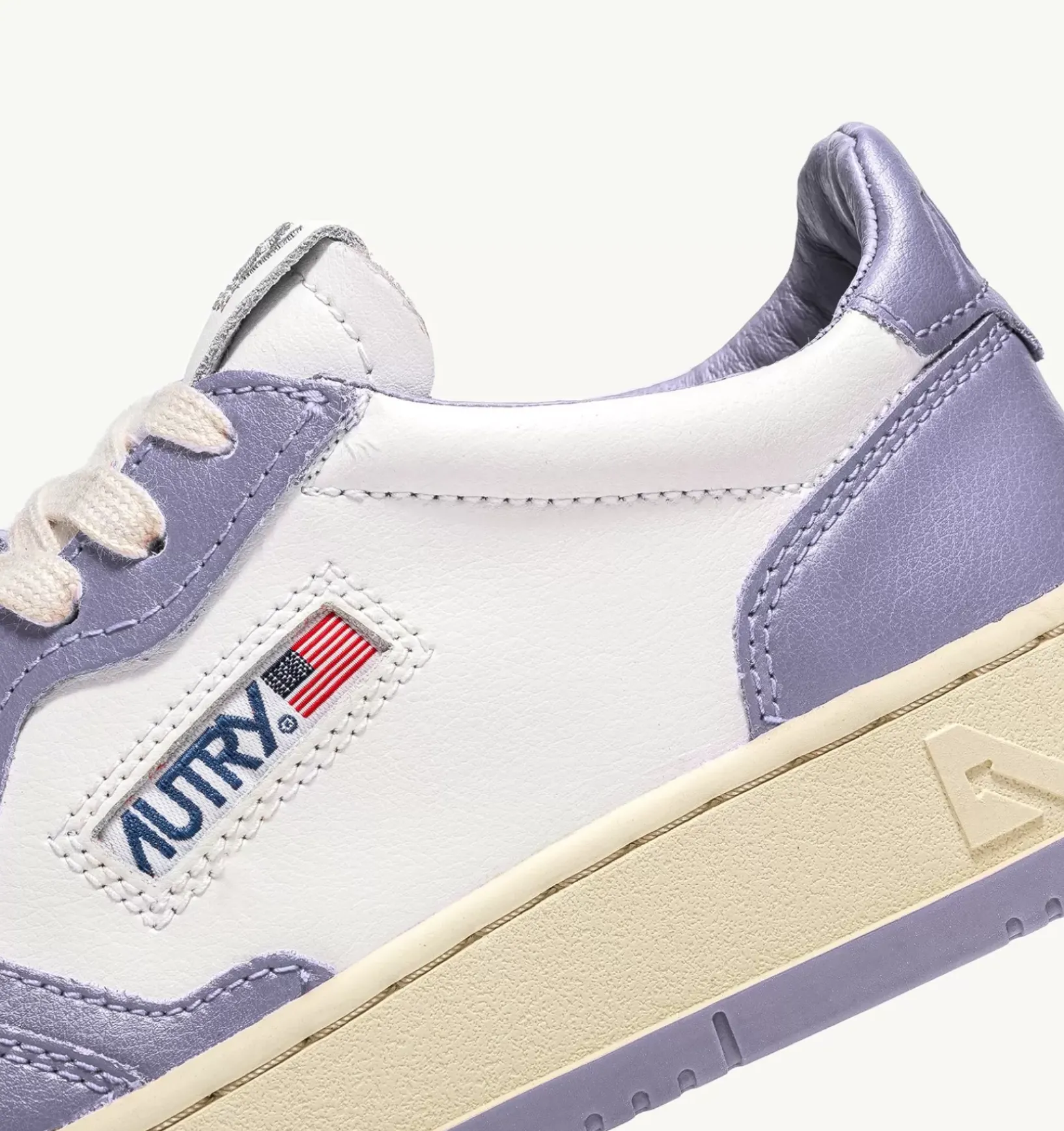 Sneakers Medalist Low In Pelle Bicolore Bianco E Lavender