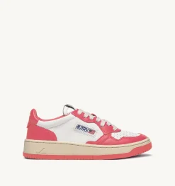 Sneakers Medalist Low In Pelle Bicolore Bianco E Lobster
