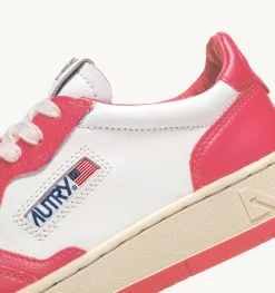 Sneakers Medalist Low In Pelle Bicolore Bianco E Lobster