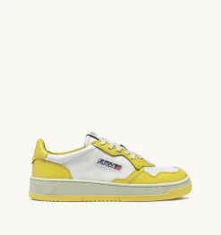 Sneakers Medalist Low In Pelle Bicolore Bianco E Giallo