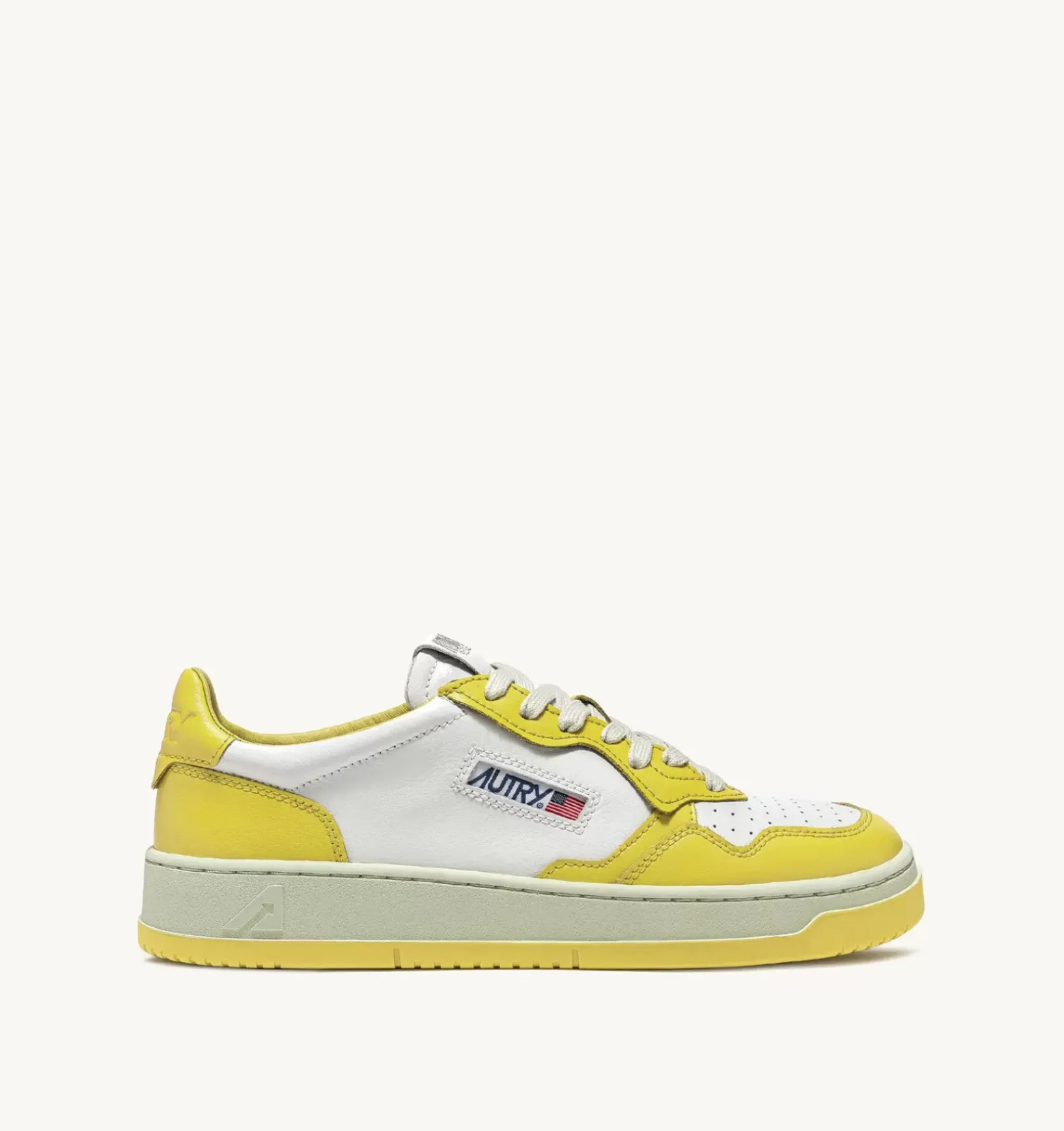 Sneakers Medalist Low In Pelle Bicolore Bianco E Giallo