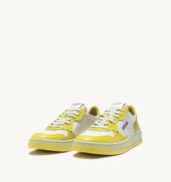 Sneakers Medalist Low In Pelle Bicolore Bianco E Giallo