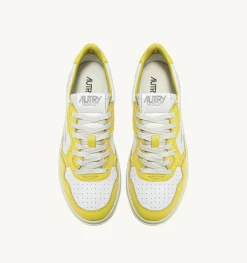 Sneakers Medalist Low In Pelle Bicolore Bianco E Giallo