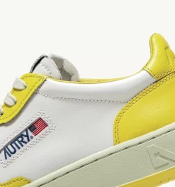 Sneakers Medalist Low In Pelle Bicolore Bianco E Giallo