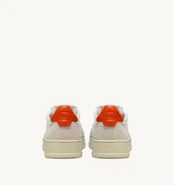 Sneakers Medalist Low In Suede E Pelle Bianca E Arancione