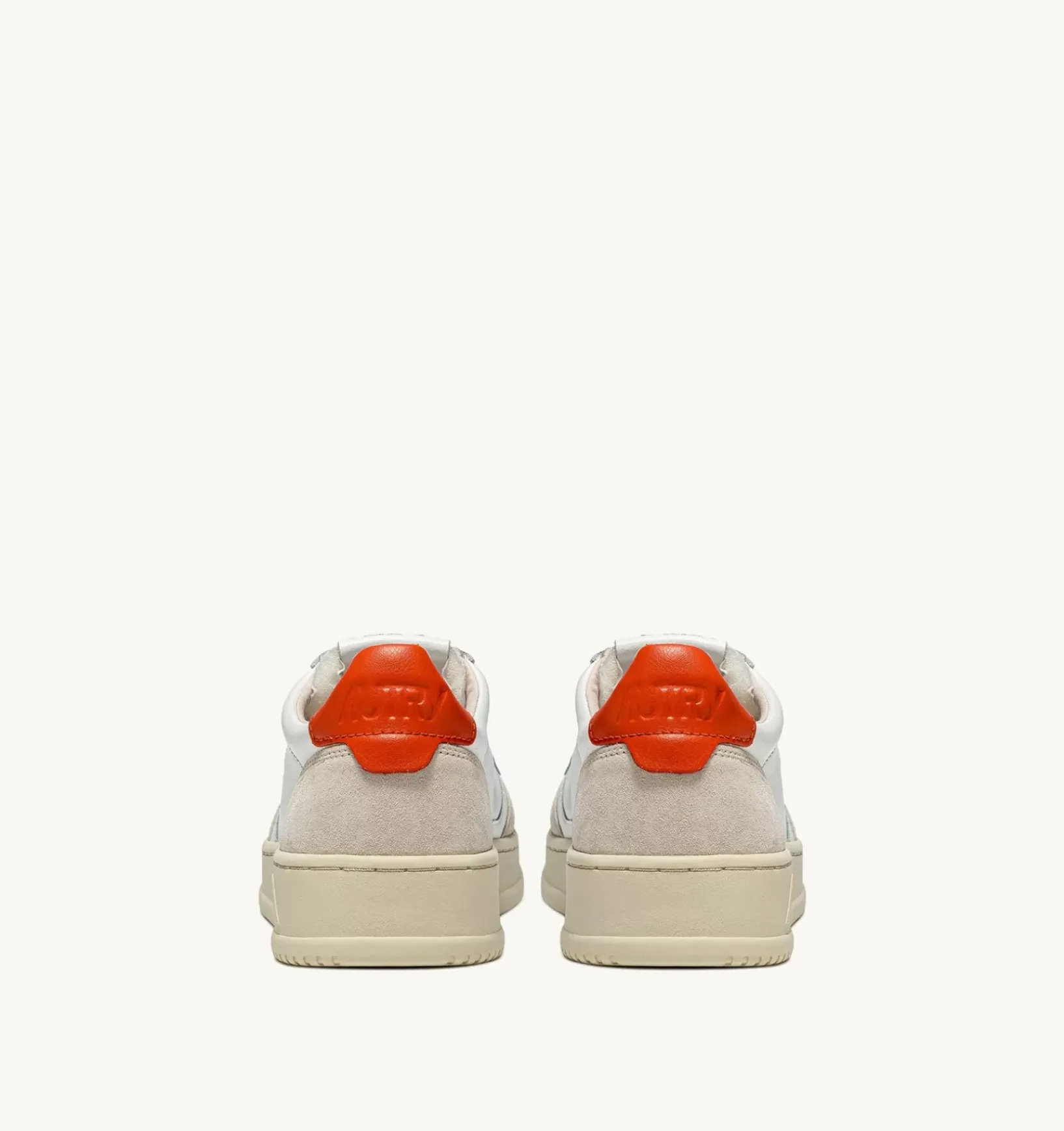 Sneakers Medalist Low In Suede E Pelle Bianca E Arancione