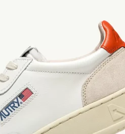 Sneakers Medalist Low In Suede E Pelle Bianca E Arancione