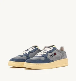 Sneakers Medalist Low In Suede Grigio E Azzurro