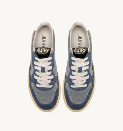 Sneakers Medalist Low In Suede Grigio E Azzurro