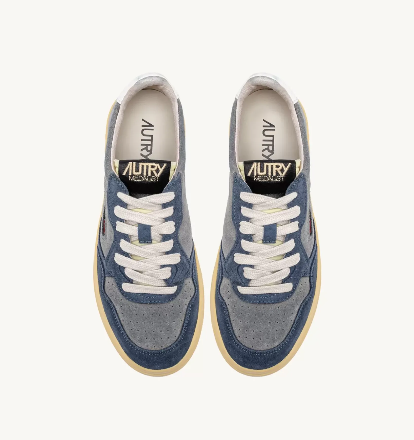 Sneakers Medalist Low In Suede Grigio E Azzurro