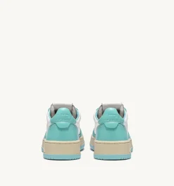 Sneakers Medalist Low In Pelle Bicolore Bianco E Turquoise
