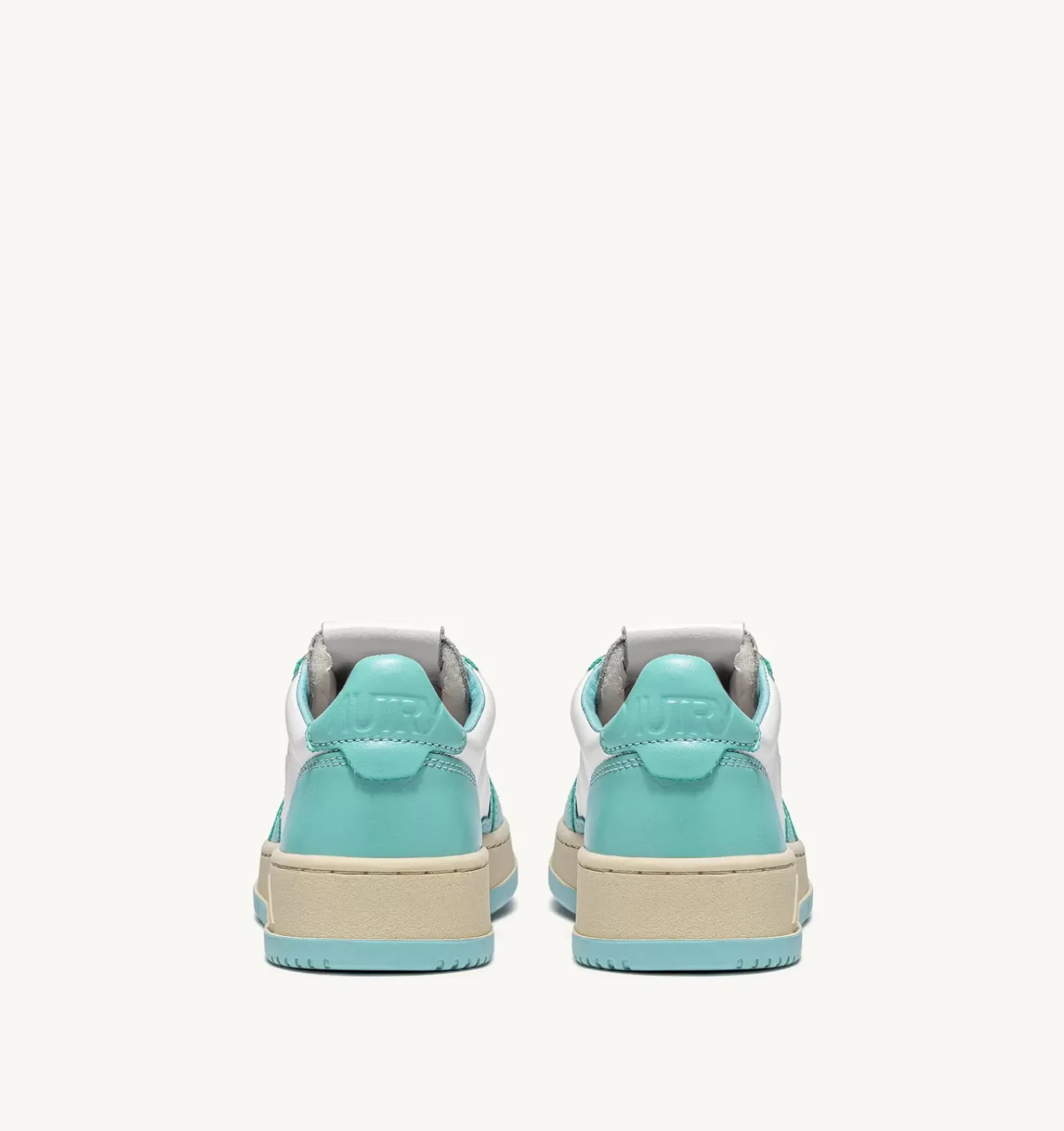 Sneakers Medalist Low In Pelle Bicolore Bianco E Turquoise