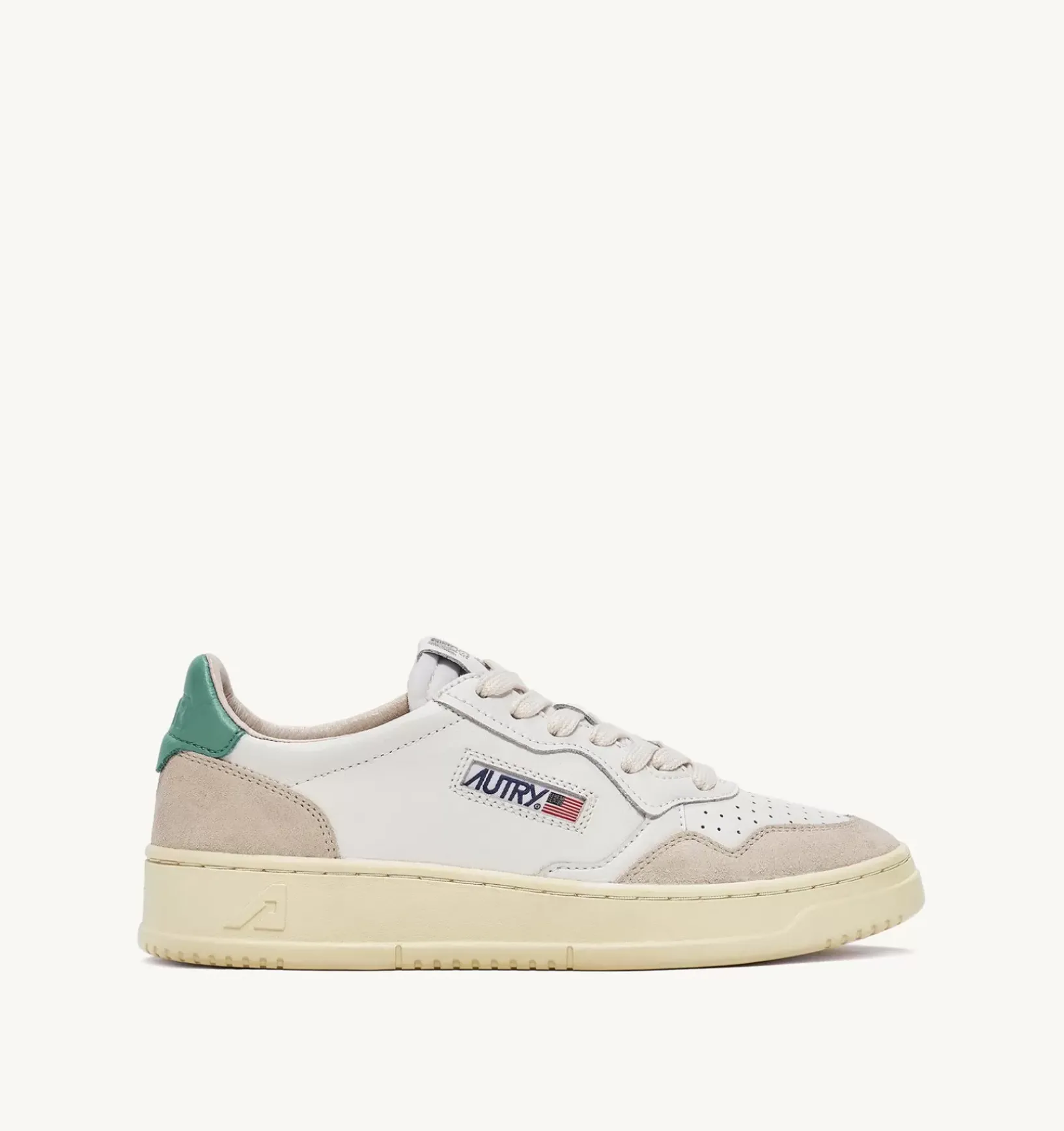 Sneakers Medalist Low In Suede E Pelle Bianca E Malachi