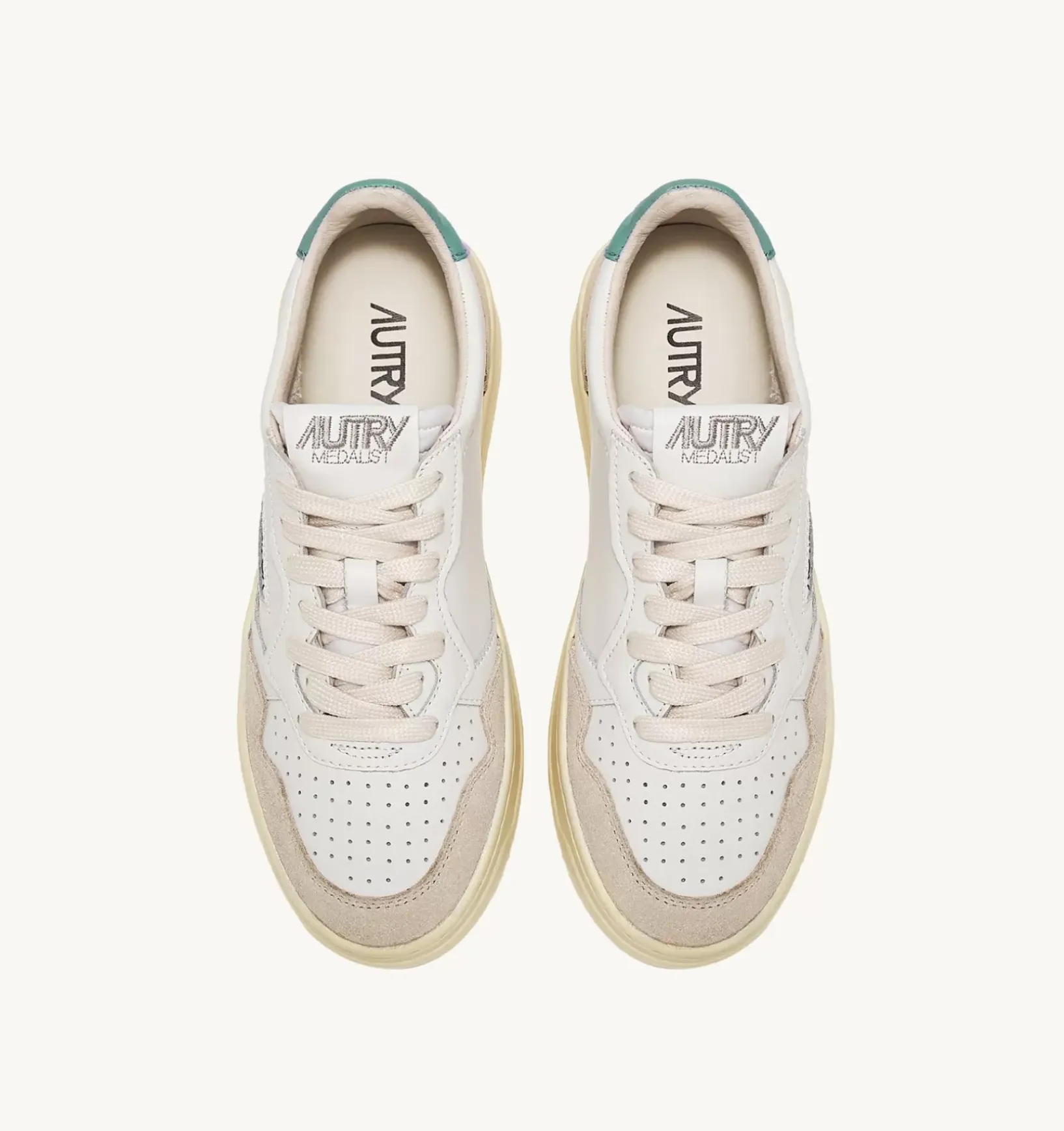 Sneakers Medalist Low In Suede E Pelle Bianca E Malachi