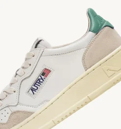 Sneakers Medalist Low In Suede E Pelle Bianca E Malachi