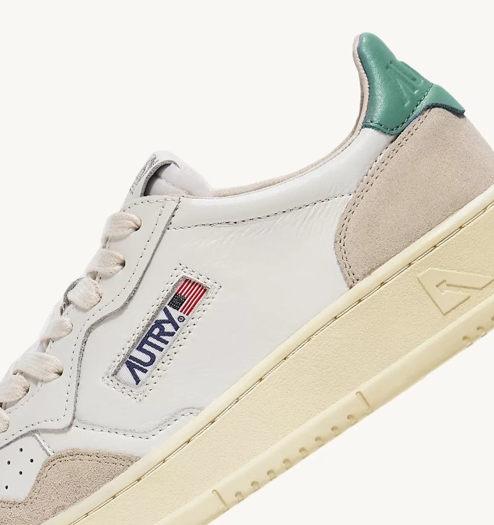 Sneakers Medalist Low In Suede E Pelle Bianca E Malachi