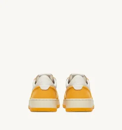 Sneakers Medalist Low In Pelle Di Capra E Tela Bianco Mango